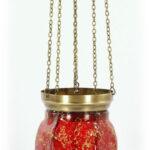 καντηλι κρεμαστο κοκκινο με χρυσο 2