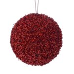 Κόκκινη μπάλα για χριστουγεννιάτικη διακόσμηση - 8εκ διάμετρο