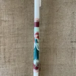 Λευκή στρογγυλή λαμπάδα με ντεκουπάζ την Αριέλ την Γοργόνα