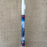 Λευκή στρογγυλή λαμπάδα με ντεκουπάζ Superman