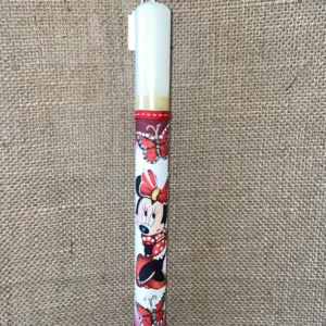 Λευκή στρογγυλή λαμπάδα με ντεκουπάζ Minnie