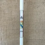 Λευκή οβάλ λαμπάδα με ντεκουπάζ Real Madrid