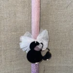 Σάπιο μήλο στρογγυλή αρωματική λαμπάδα, μισή ιριζέ, με plexiglass καθρέφτη Minnie