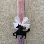 Σάπιο μήλο στρογγυλή αρωματική λαμπάδα, μισή ιριζέ, με plexiglass καθρέφτη μονόκερο