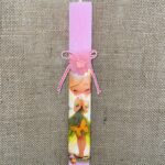 Ροζ πλακέ αρωματική λαμπάδα με Tinkerbell