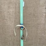 Μέντα στρογγυλή λαμπάδα με μεταλλικό μπρελόκ μπάλα ποδοσφαίρου