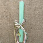 Μέντα τετράγωνη λαμπάδα με μεταλλικές πουέντ