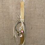 Χρυσή τετράγωνη λαμπάδα με βραχιόλι τύπου Pandora