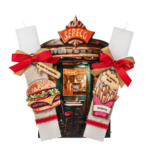 Λευκές πλακέ λαμπάδες για ζευγάρι -''Είσαι το μπέργκερ στις πατάτες μου''