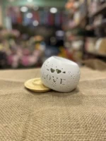 Αρωματιστής λευκός στρογγυλός ''Love'' με κεραμική βάση σαν ξύλο - Image 2