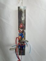 Πλακέ λευκή λαμπάδα με Super Mario σε μινιατούρα plexiglass